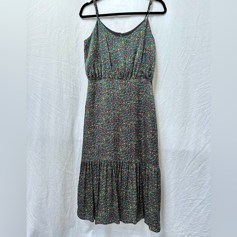 Cynthia Rowley Black Floral Midi Dress